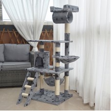 Multi-Level Paw Print Cat Climbing Tree