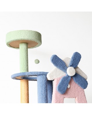 Whimsical Windmill Cat Climbing Frame