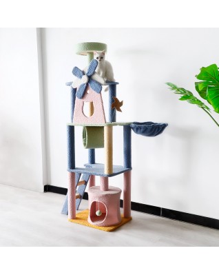 Whimsical Windmill Cat Climbing Frame